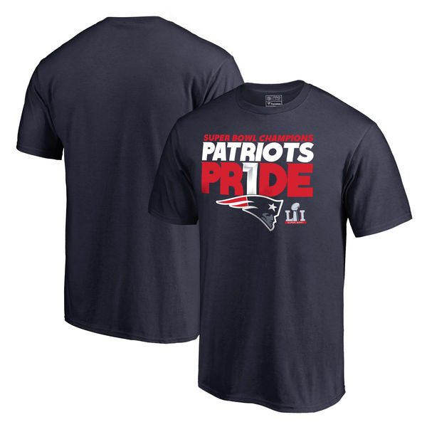 New England Patriots Pro Line by Fanatics Branded Big & Tall Super Bowl LI Champions Local Pride T-Shirt - Navy